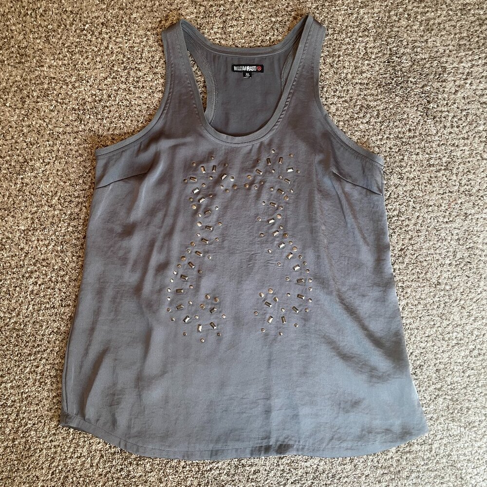 Vintage Size XL William Rast for Target gray racerback tank with silver applique